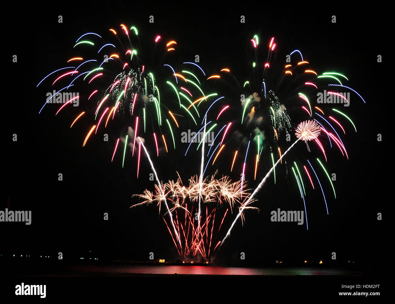 Fireworks during the Pyromusical Competition in Manila, Philippines