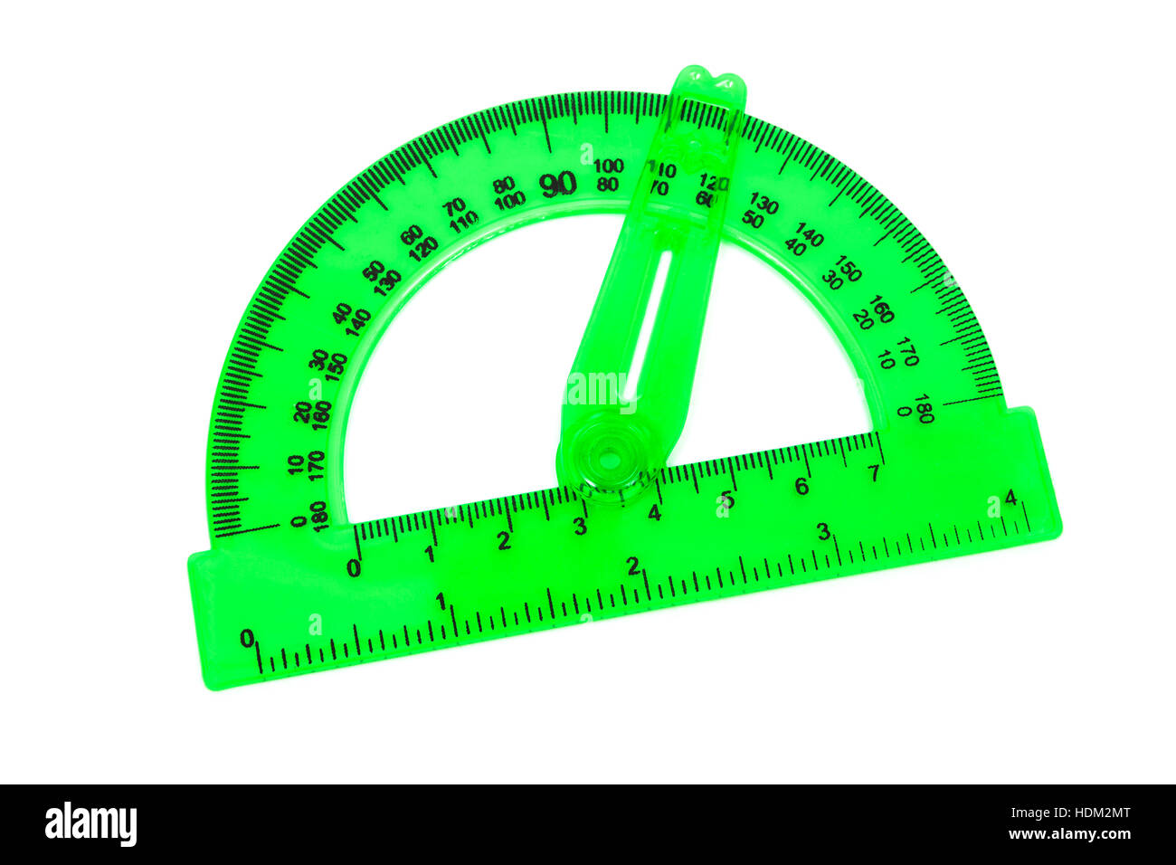 green transparent protractor on a white background Stock Photo Alamy