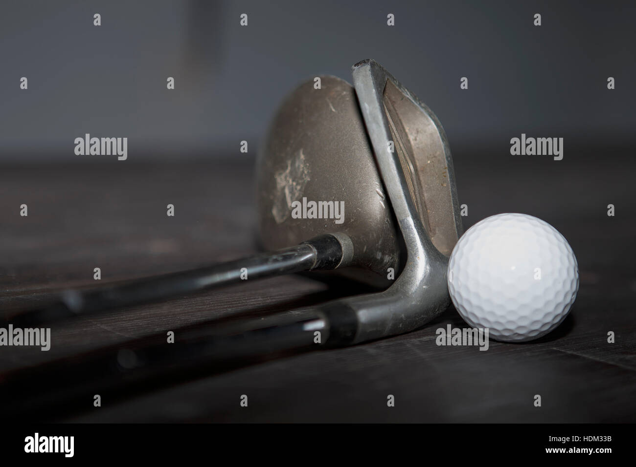 The old clubs with a golf ball Stock Photo Alamy