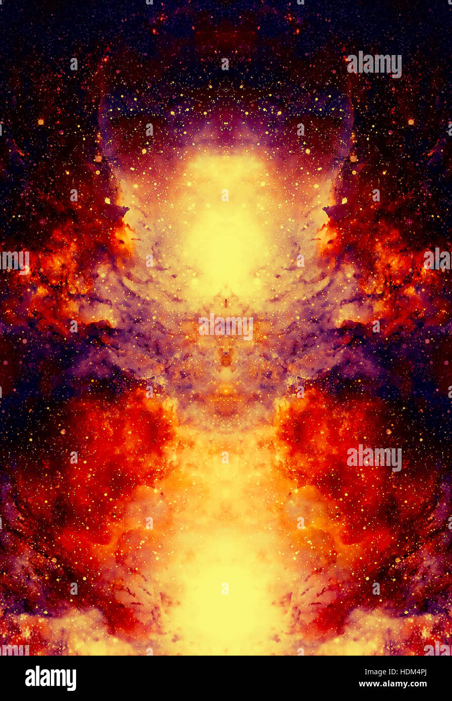 Cosmic space and stars, color cosmic abstract background. Fire effect ...