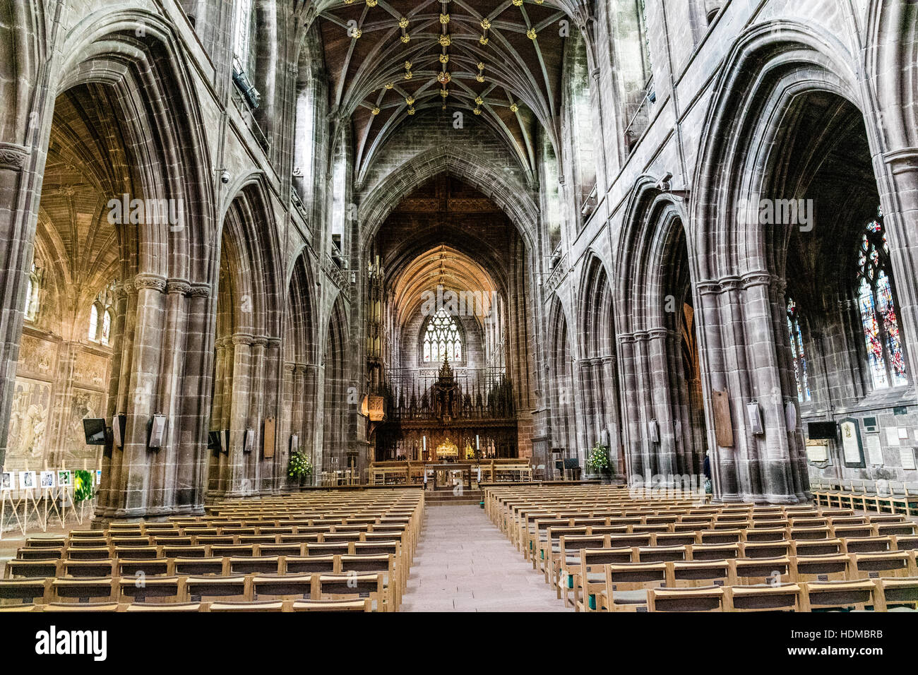 View of Nave, Chester Cathedral, Cheshire, England Stock Photo