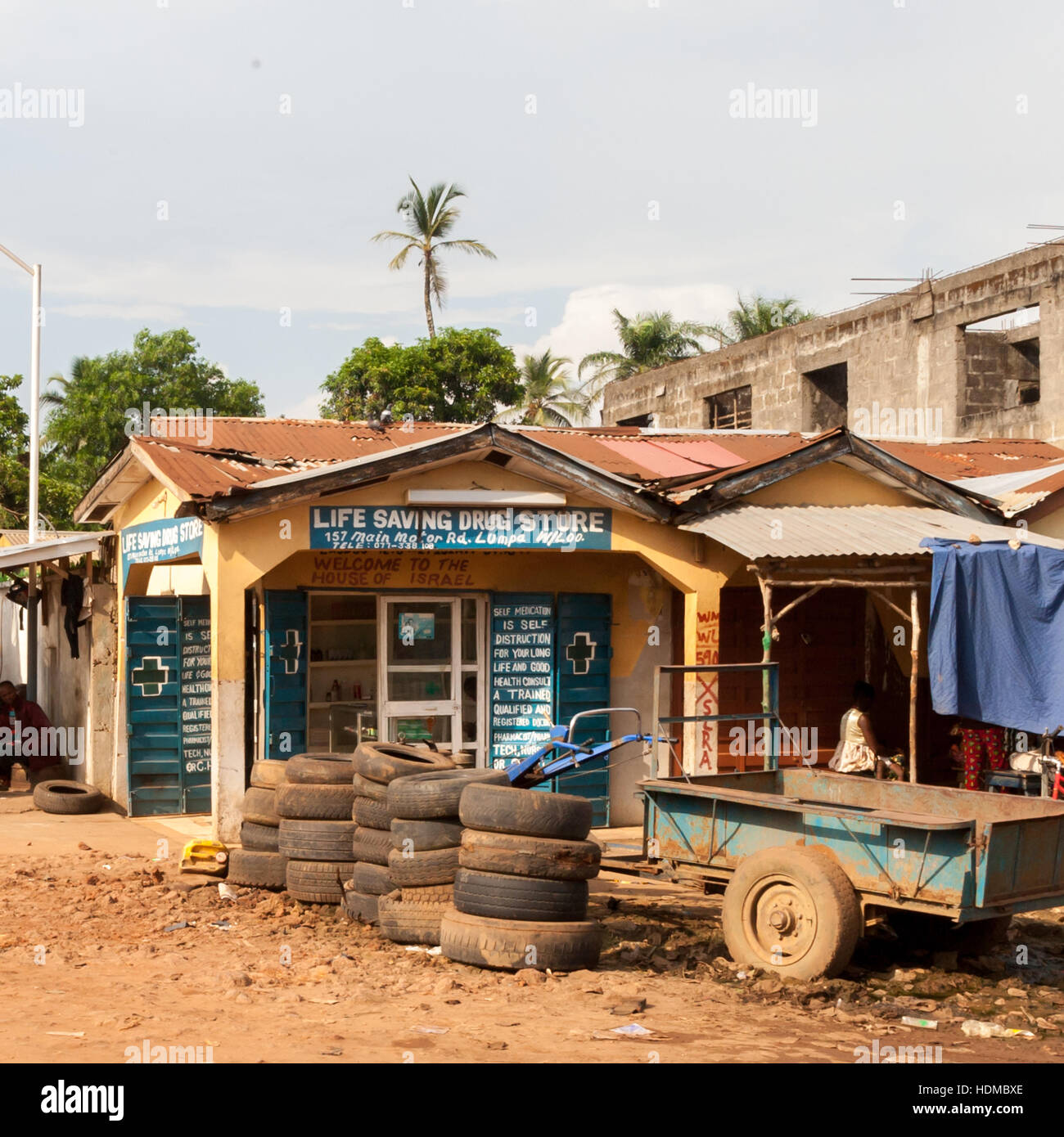 Drug store in Sierra Leone Stock Photo