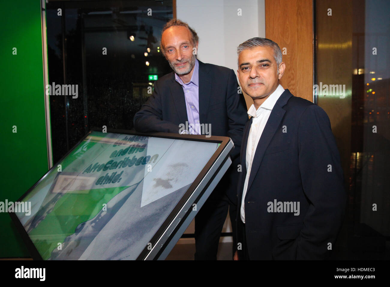 Mayor of London Sadiq Khan visiting the Black Cultural Archives (BCA) in Brixton, London, to see the 'Rights of Passage: A Century of People Power' exhibition during Black History Month.  Featuring: Sadiq Khan, Paul Reid Where: London, United Kingdom When Stock Photo