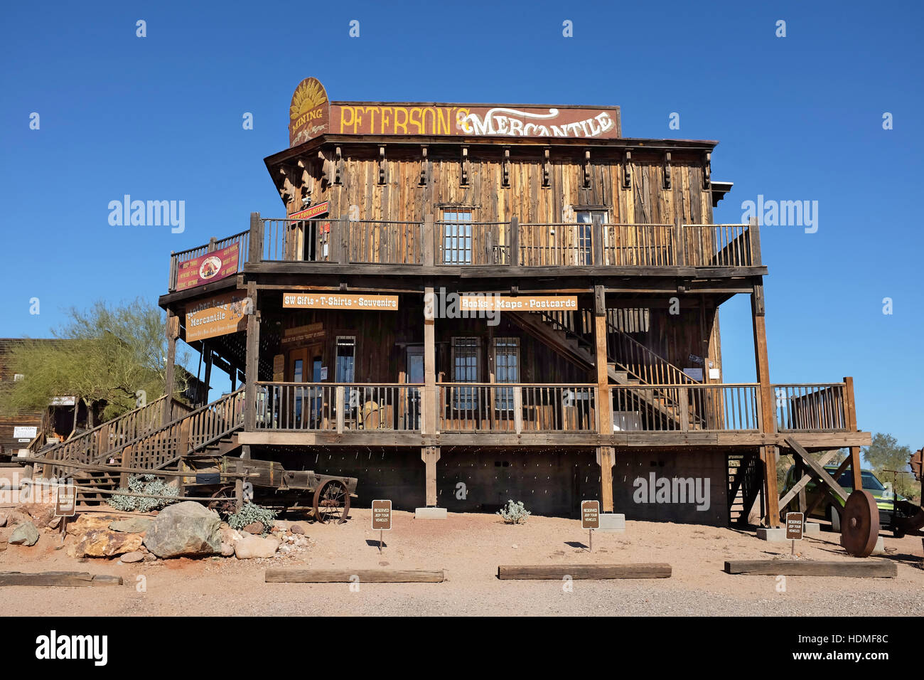 Peterson's Mercantile at the Goldfield Ghost Town, in Apache Junction, Arizona, off of Route 88. Stock Photo