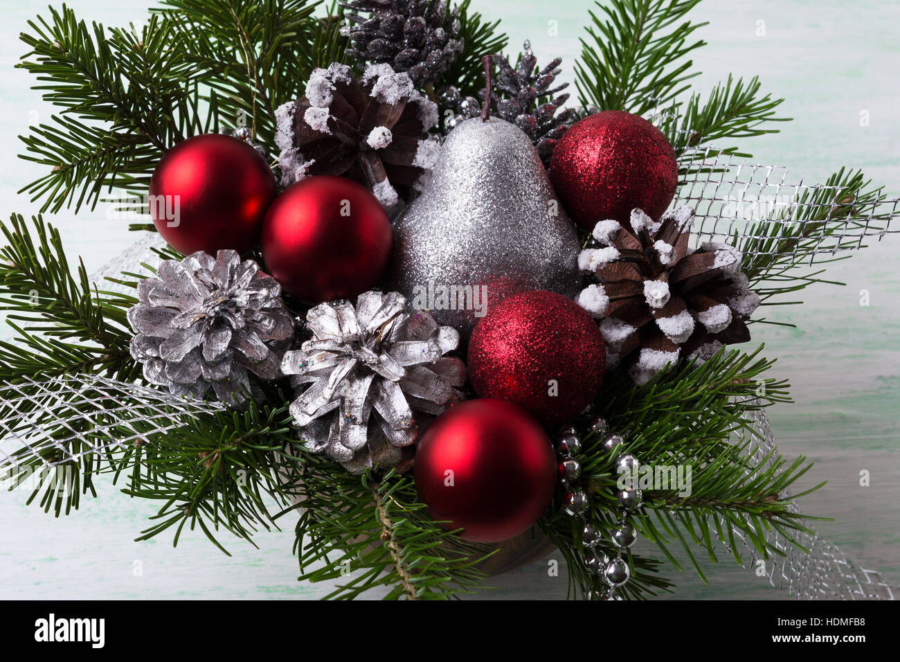 Red and outlet silver christmas baubles