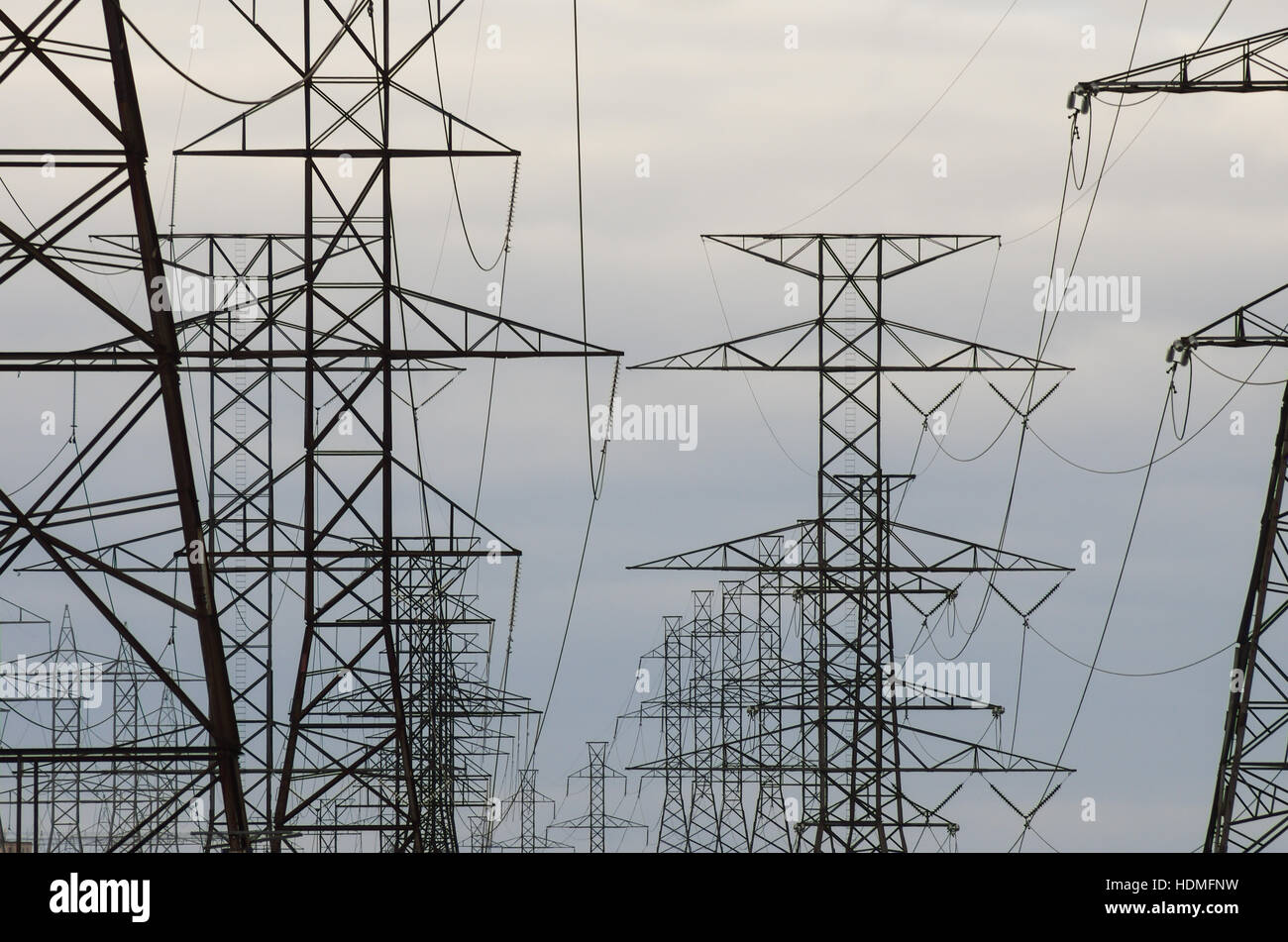 High Voltage Power Towers Stock Photo Alamy