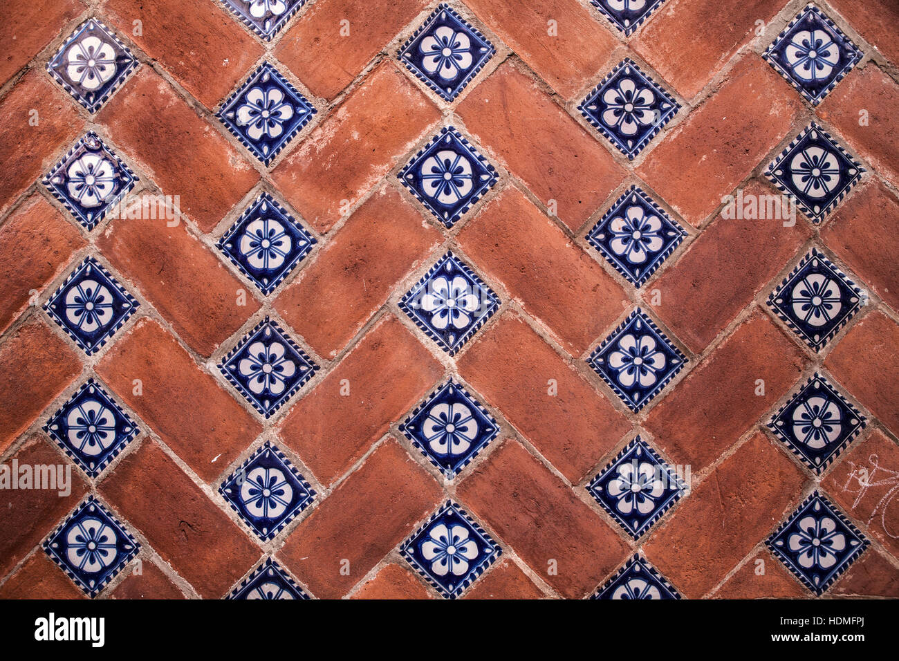 Traditional tiles on a building wall in Puebla, Mexico Stock Photo Alamy