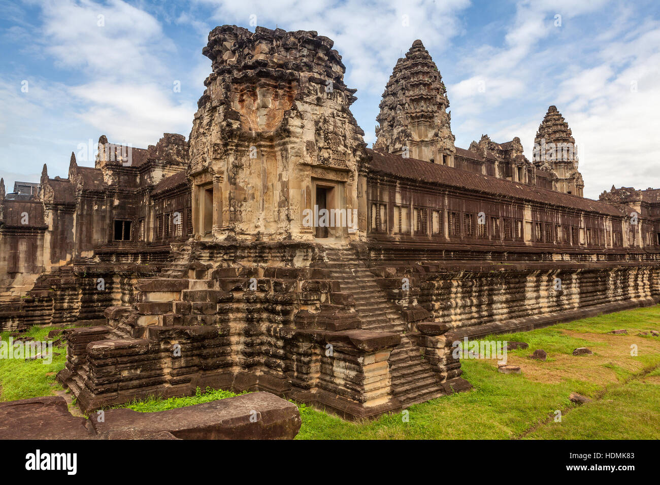 Interior section of the 12th century Khmer temple complex at Angkor Wat, Siem Reap, Kingdom of Cambodia. Stock Photo