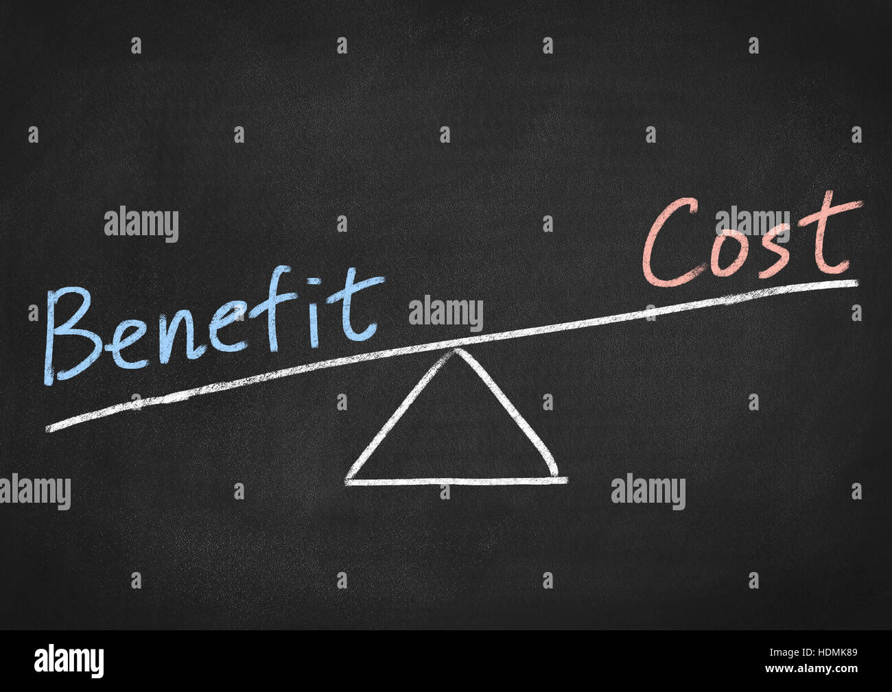 benefit cost concept Stock Photo