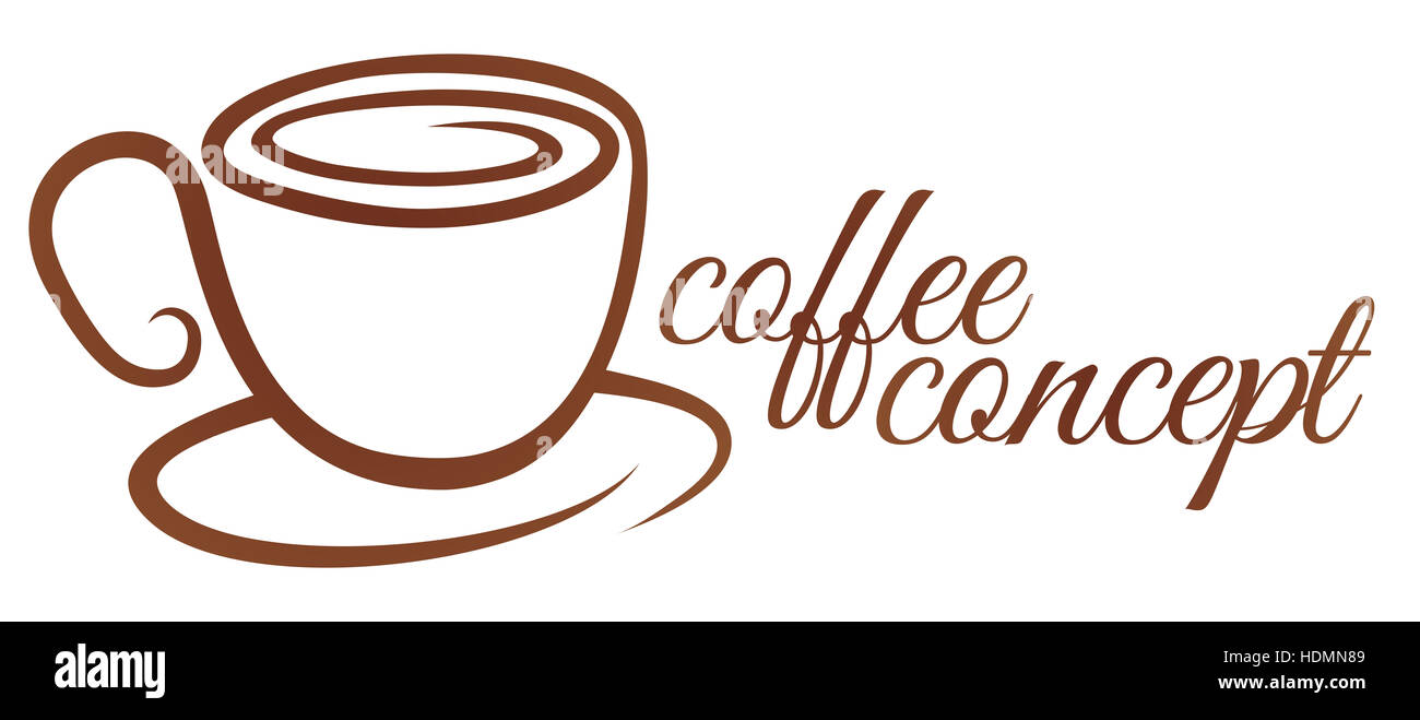 An abstract coffee cup cafe icon concept Stock Photo