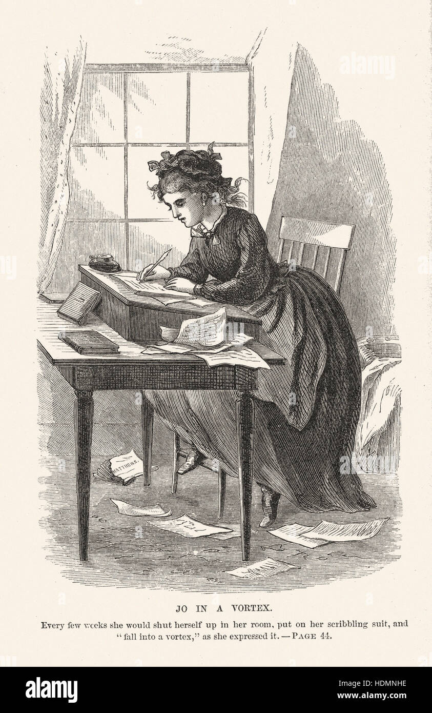 Little Women by Louisa May Alcott (1832-1888), illustrated by her sister May Alcott. Boston: Roberts Brothers, 1868 Stock Photo