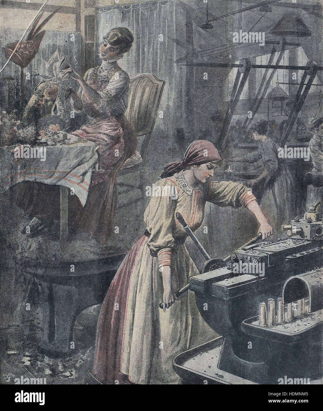 'Le Petit Journal' - The Parisian woman, before the war, the war (1916) Stock Photo