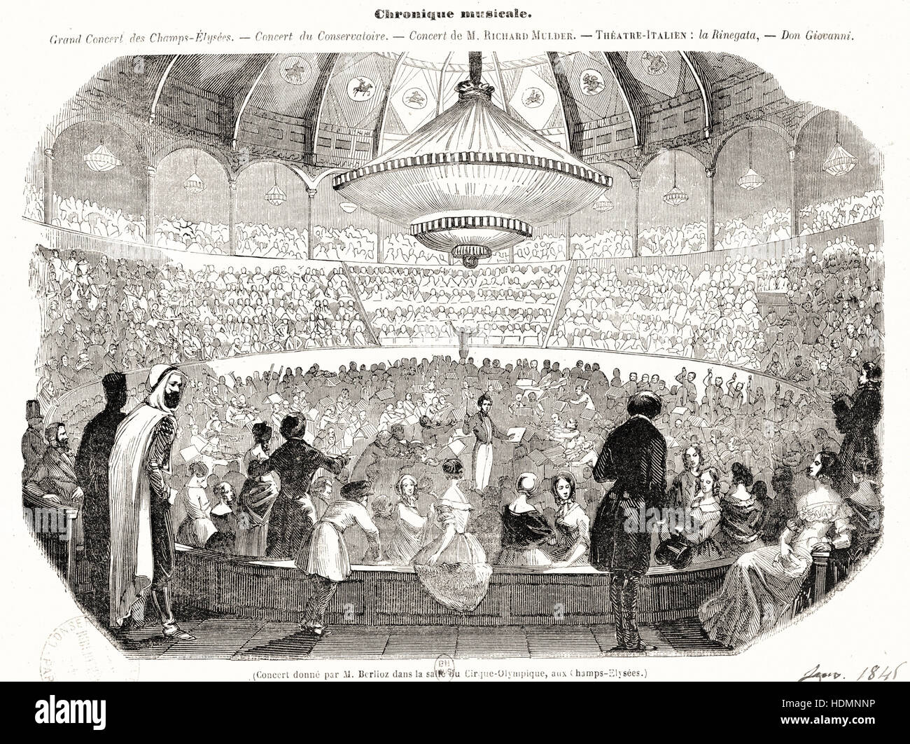 Berlioz concert at the Cirque Olympique des Champs-Élysées 1845 Stock Photo