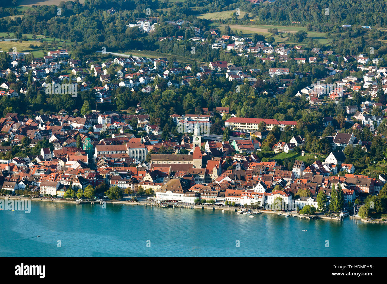 Aerial view, Überlingen, Lake Constance, Baden-Württemberg, Germany Stock Photo