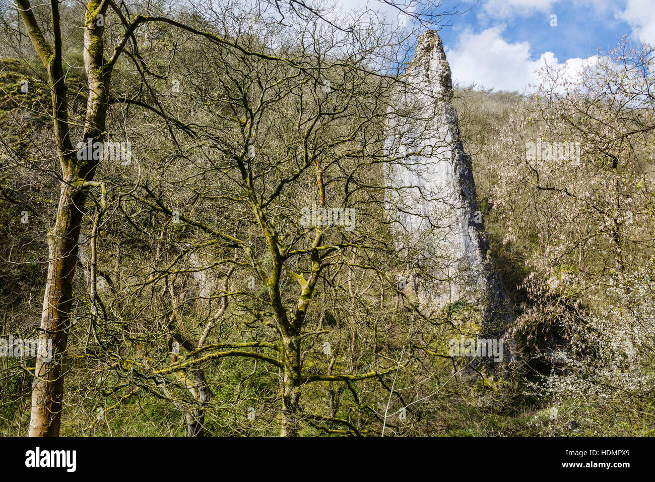 Ilam Rock, Dovedale, Peak District National Park, Derbyshire Stock Photo