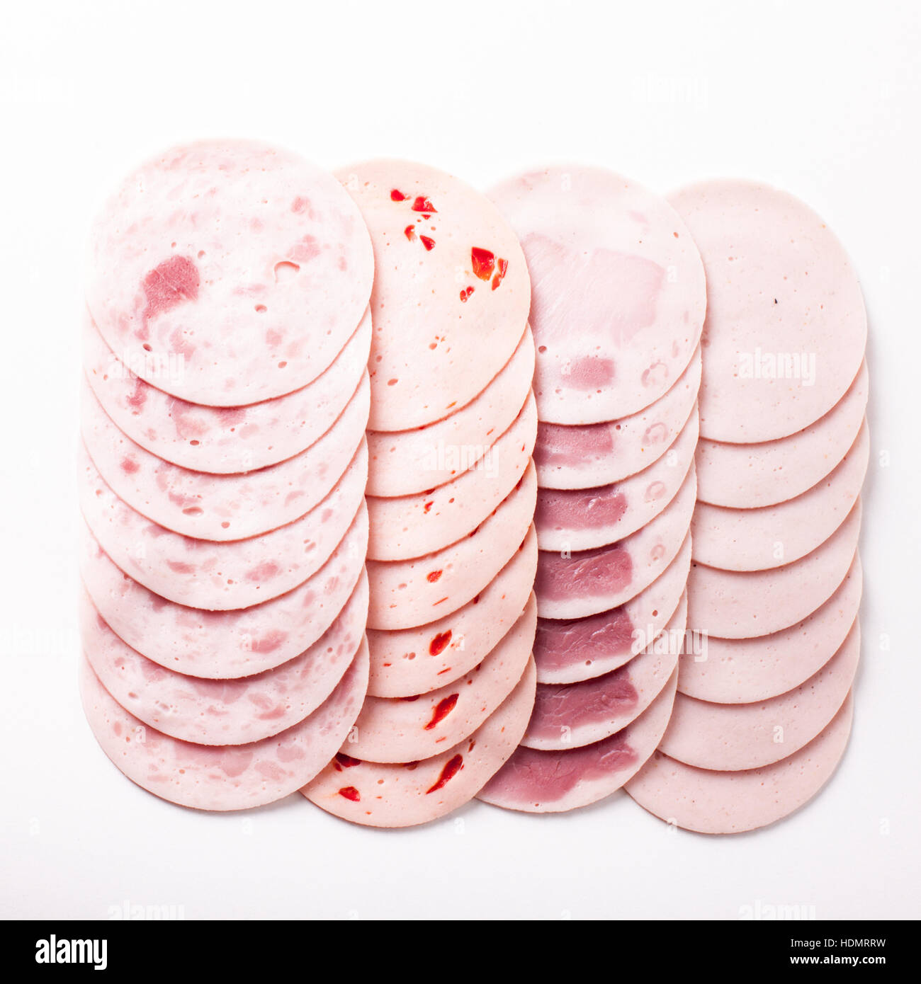 Variety of processed cold meat products Stock Photo Alamy