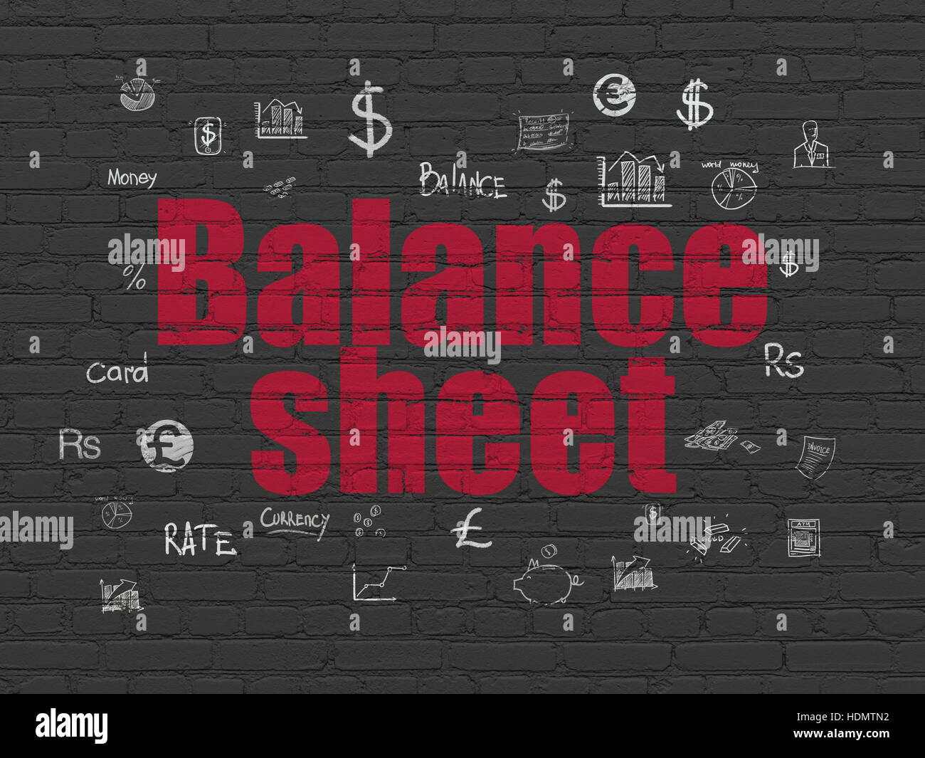Banking concept: Balance Sheet on wall background Stock Photo - Alamy