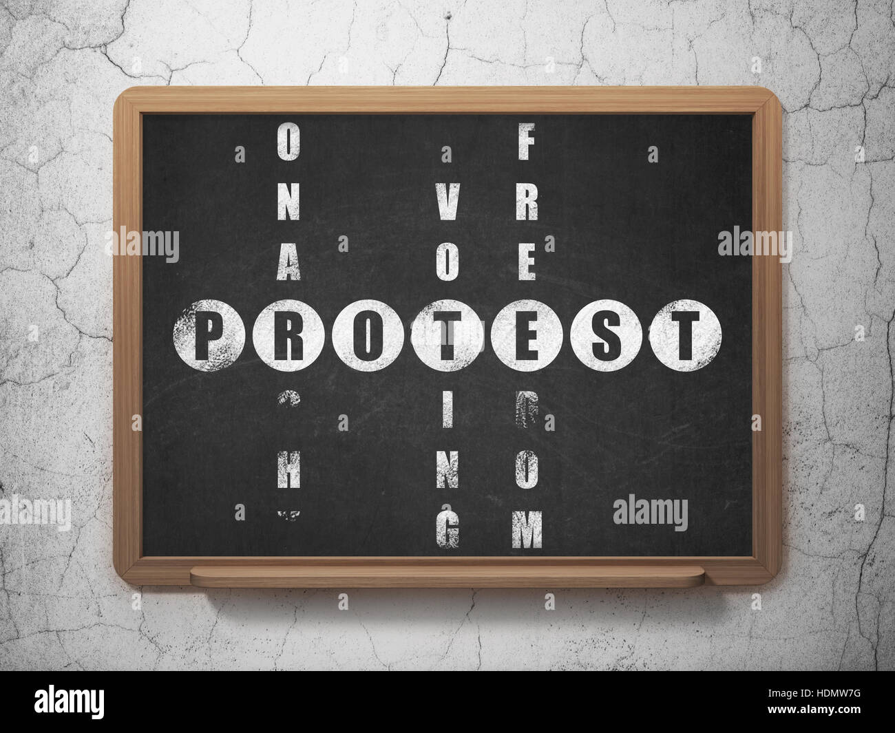 Politics concept Protest in Crossword Puzzle Stock Photo Alamy