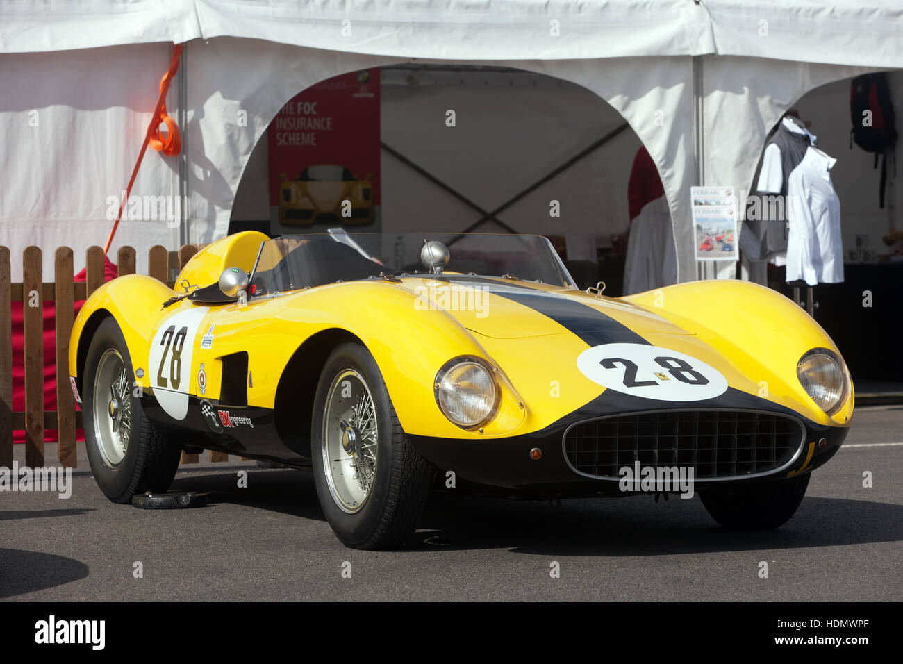 1957 Ferrari 500 TRC, on static display in the Ferrari owners' Club of Great Britain zone,  of the 2016 Silverstone Classic Stock Photo
