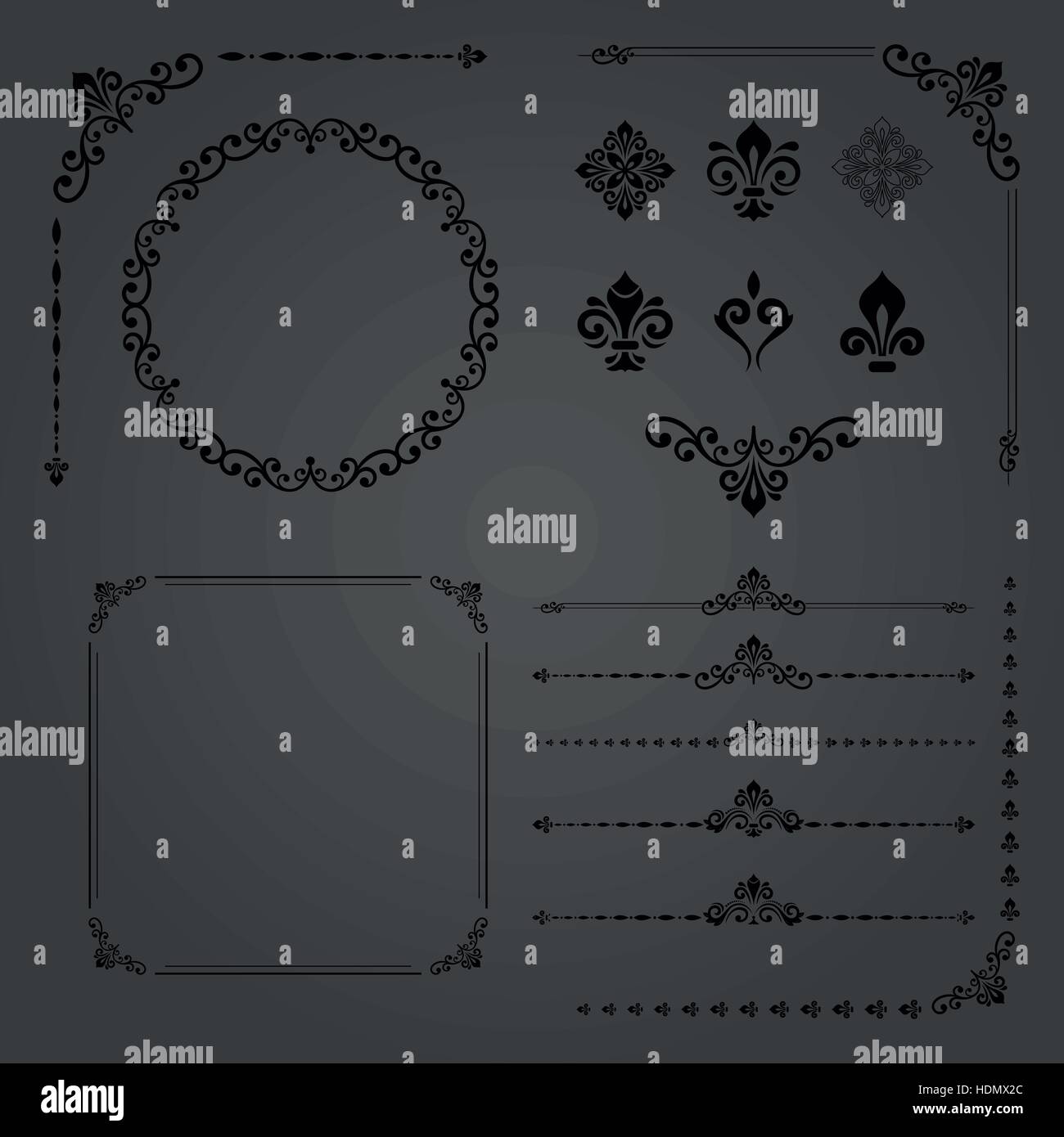 Vintage Set of Elements Stock Vector Image & Art - Alamy