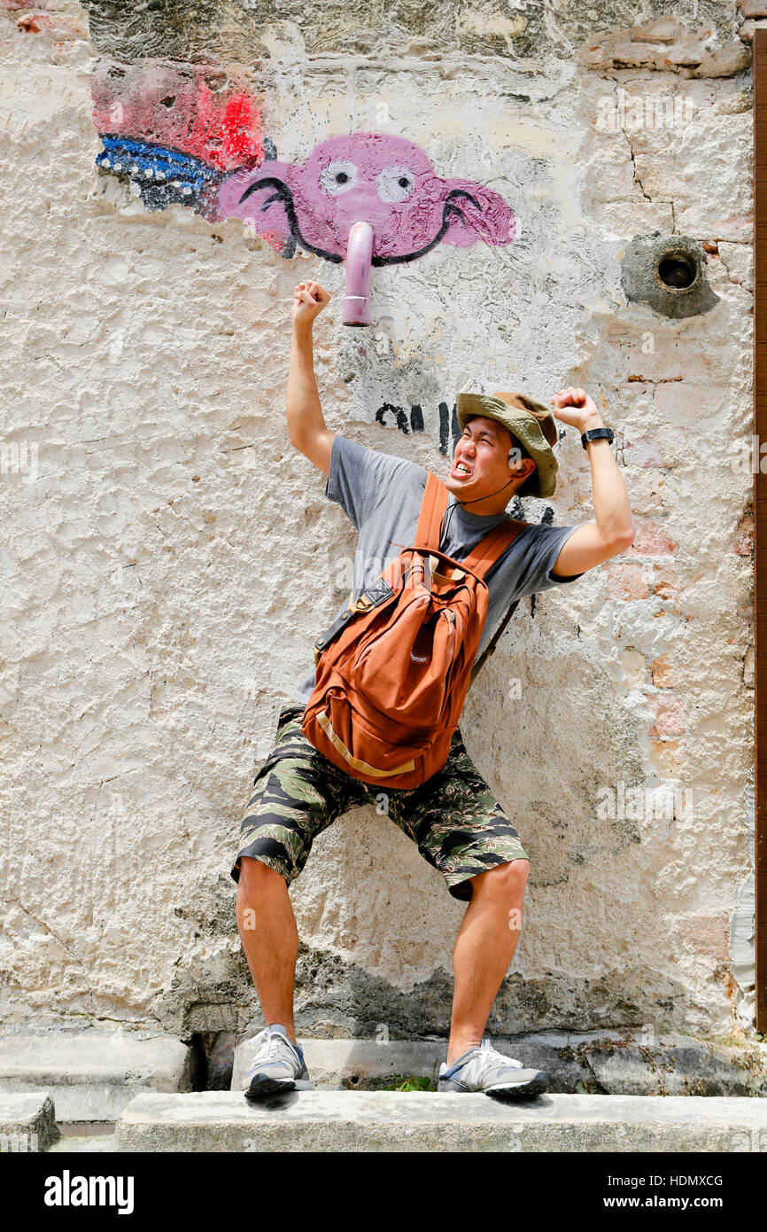 Penang Wall Mural Street Art Stock Photo Alamy