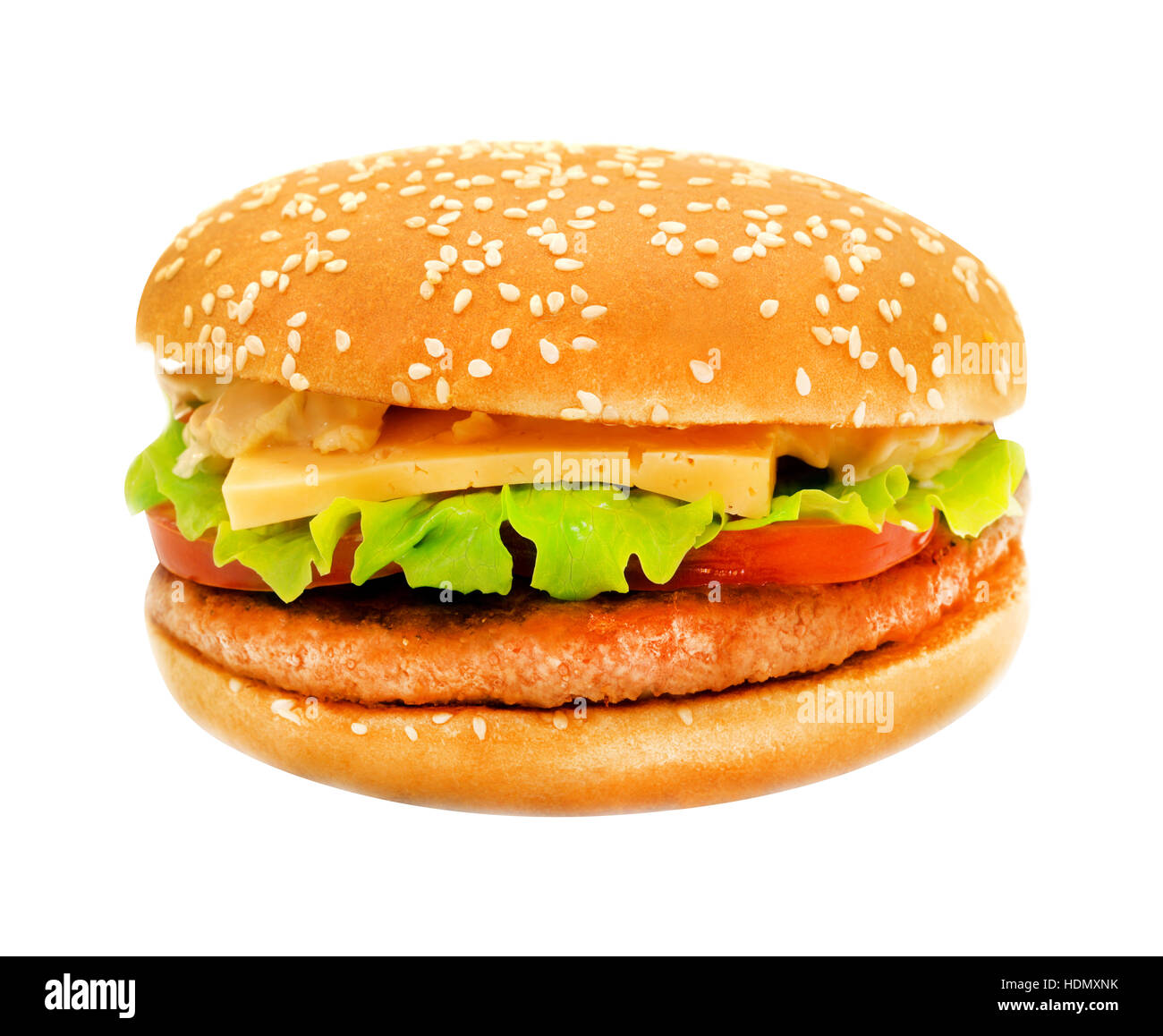 Photos tasty big burger isolated on white background Stock Photo