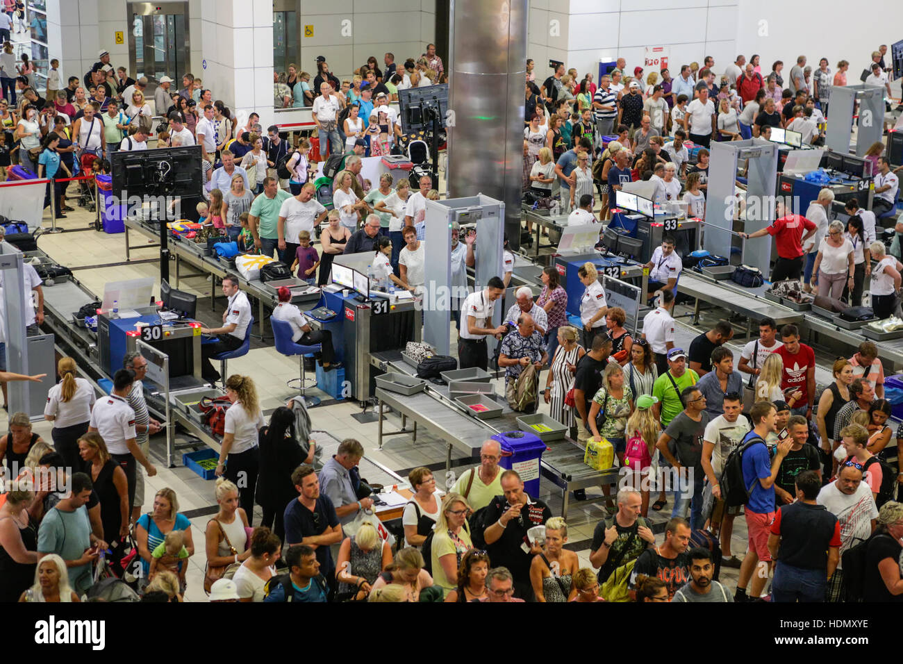 Security and passport control at Antalya International Airport, Turkey