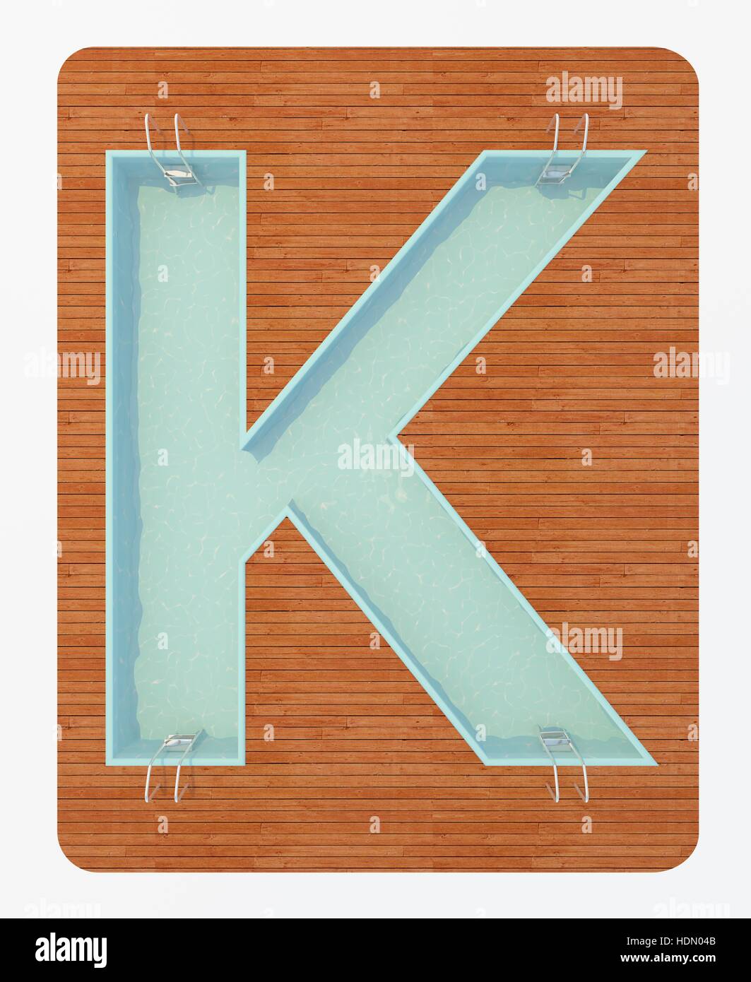 pool in the shape of letter K. 3d rendering Stock Photo - Alamy