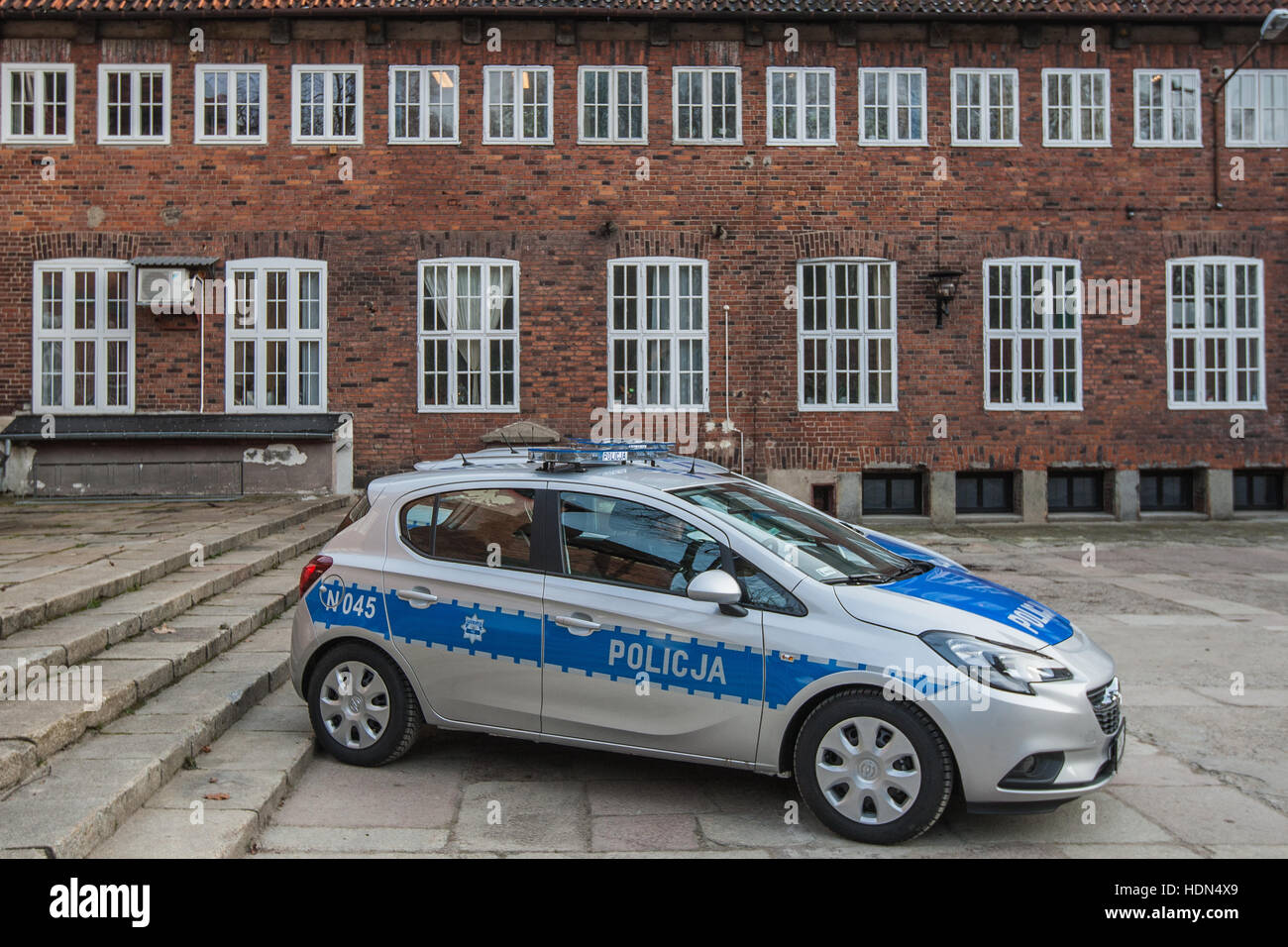 Gdansk, Poland. 13th Dec, 2016. Opel Corsa Police car is seen. Three new  cars and new drugs analyser start operating in Pomeranian Police. Cars and  laboratory machine was bought by the Pomeranian