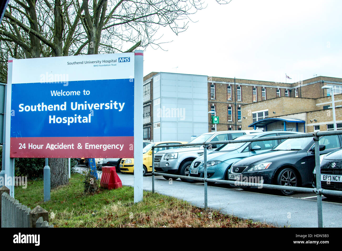 Southend Hospital, Main Sign Stock Photo