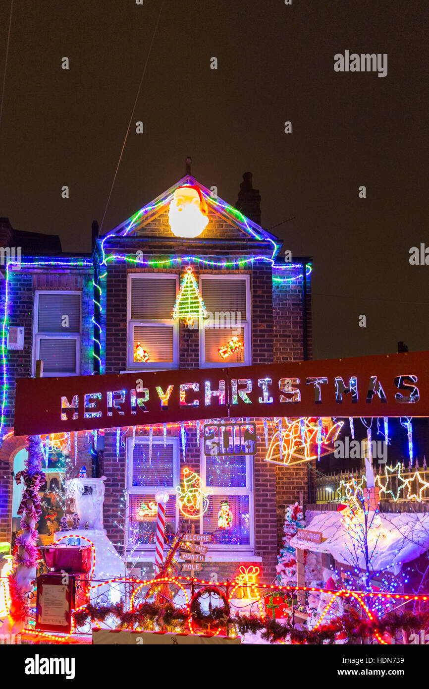 Honor Oak Park, London, 13th Dec 2016. Bright lights and beautiful