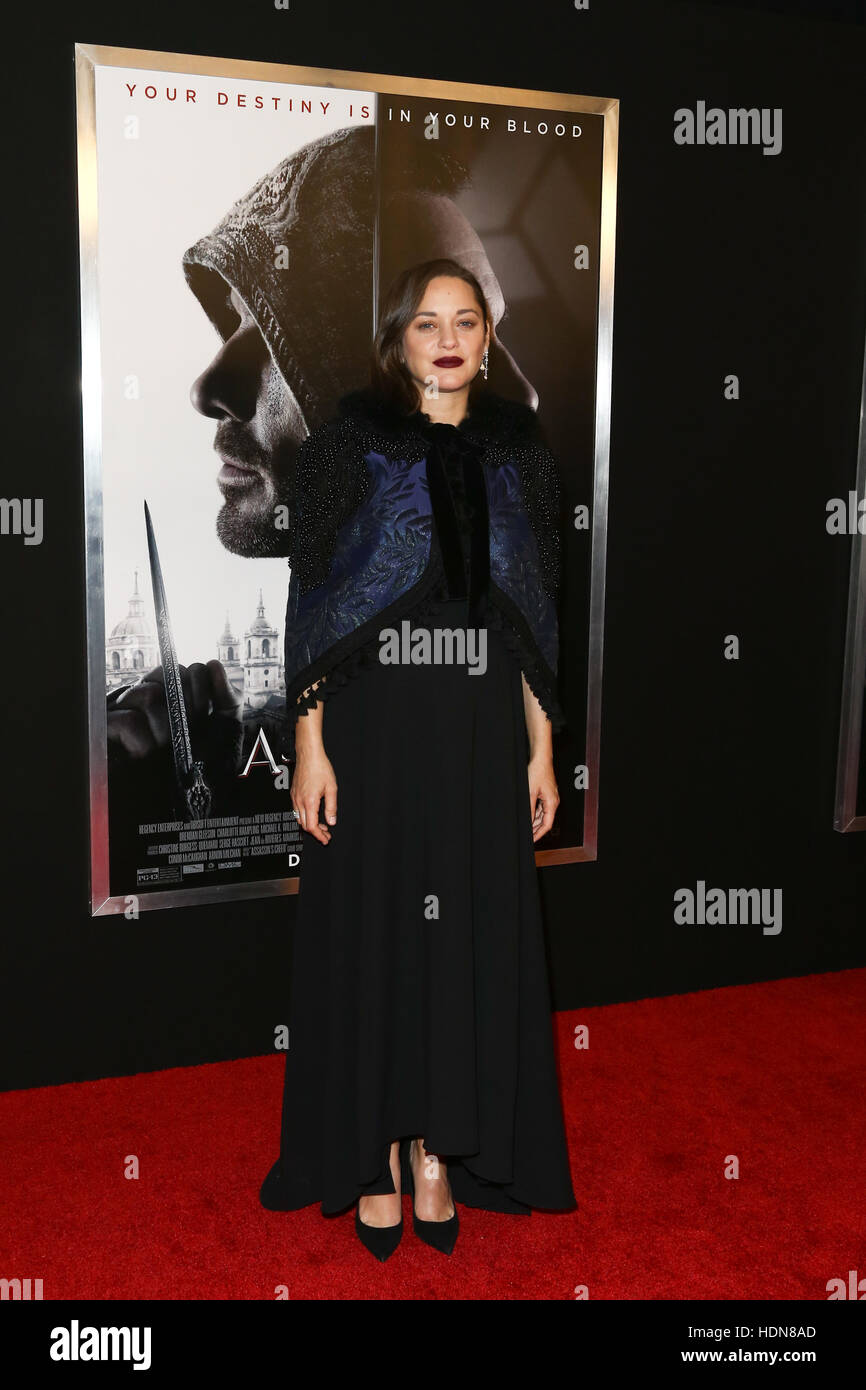 New York, USA. 13th December, 2016. Marion Cotillard attends the screening of 'Assassin's Creed' at AMC Empire on December 13, 2016 in New York City. Credit:  Debby Wong/Alamy Live News Stock Photo