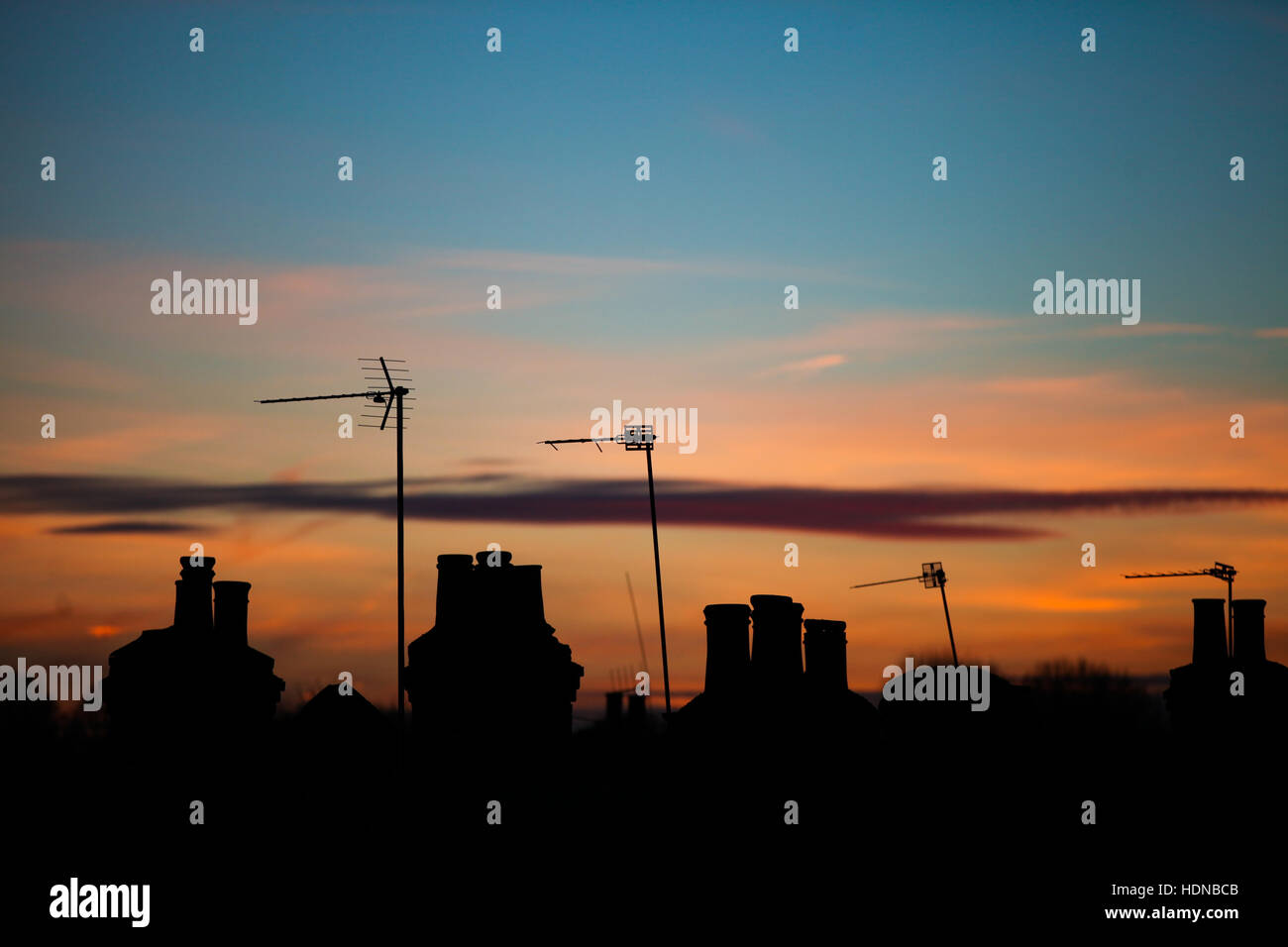 London, UK. 14th Dec, 2016. A golden winter sunset over north London. Credit:  Dinendra Haria/Alamy Live News Stock Photo