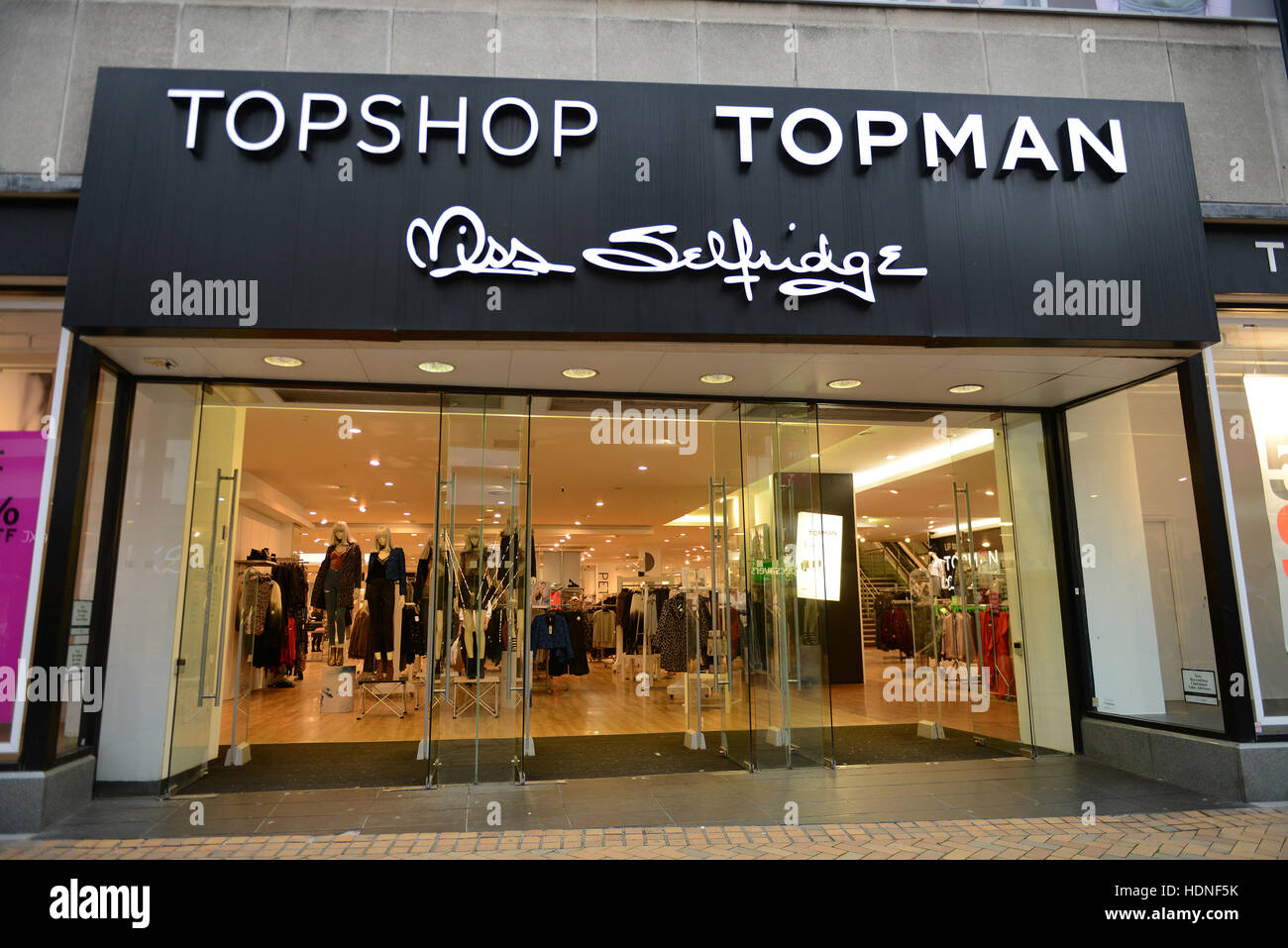 Topshop, Topman and Miss Selfridge store front in Bromley, south London.  Where: London, United Kingdom When: 19 Oct 2016 Stock Photo - Alamy