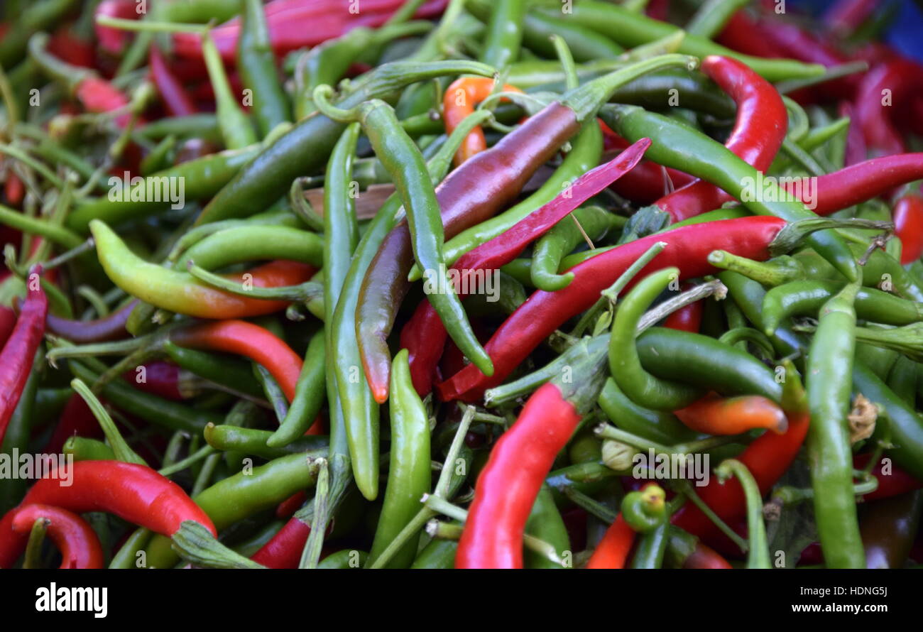 chilly peppers red and green fresh Stock Photo - Alamy