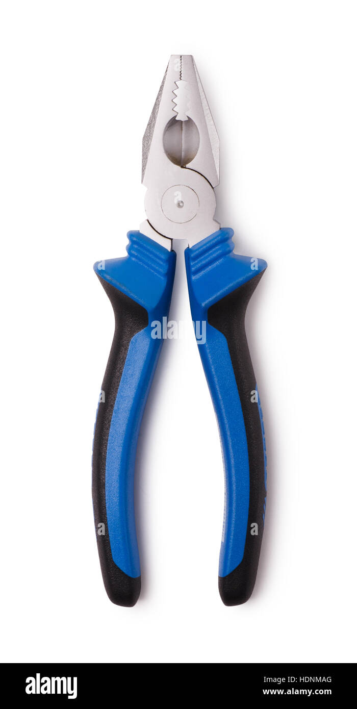Blue pliers isolated on white background Stock Photo Alamy