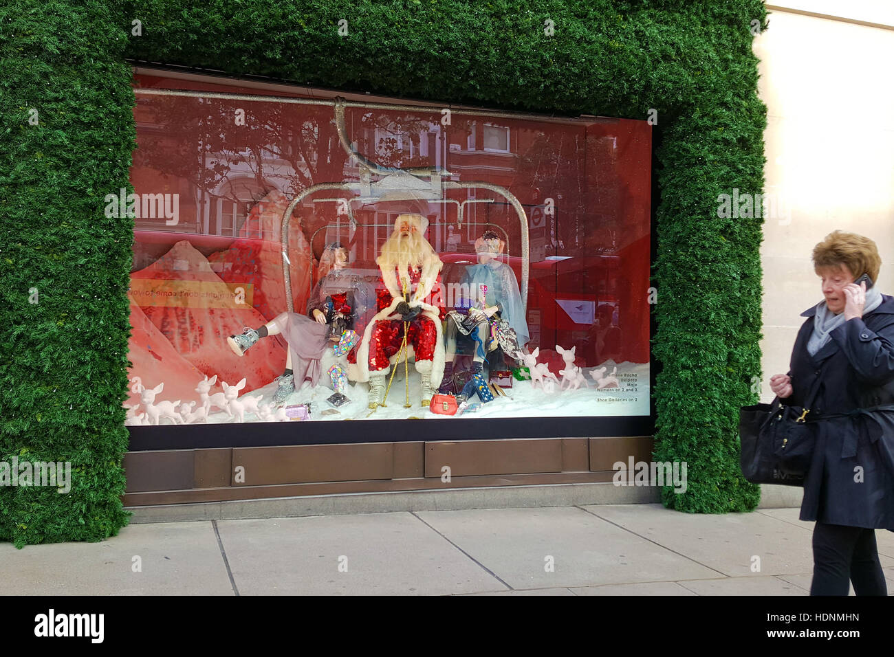 Christmas window display at Selfridges on Oxford Street, London. Where