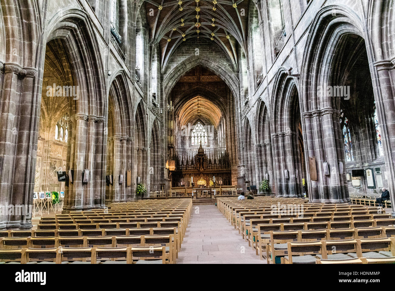 View of Nave, Chester Cathedral, Cheshire, England Stock Photo