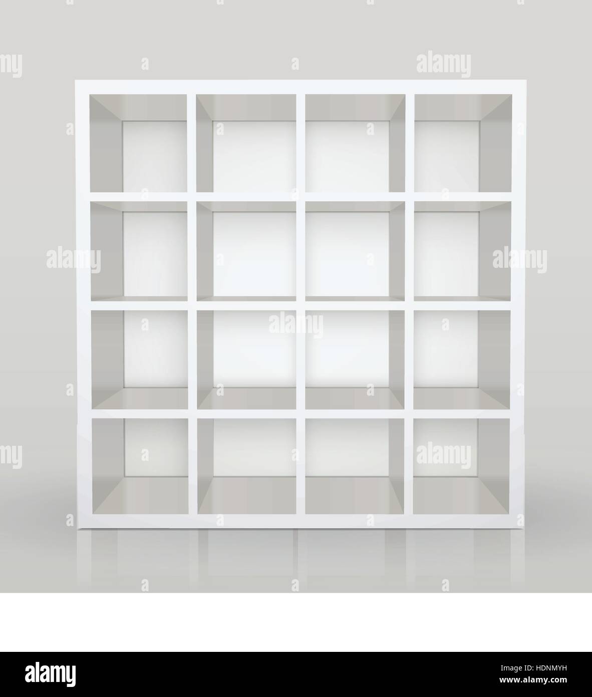 Vector White Empty Shelves Blank Bookcase Library Stock Vector Image Art Alamy