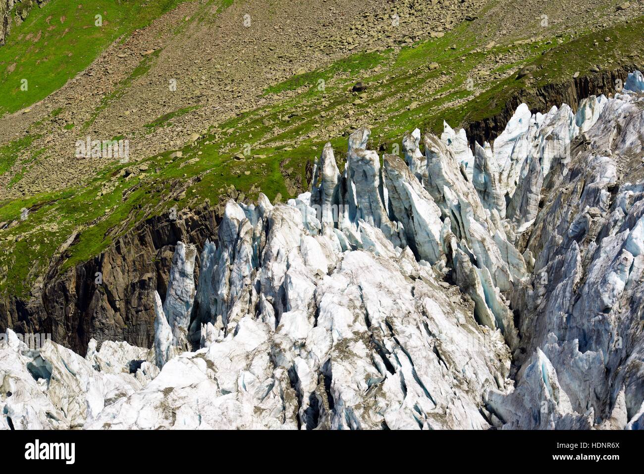 Argentiere Glacier view, Chamonix, Mont Blanc Massif, Alps, France Stock Photo