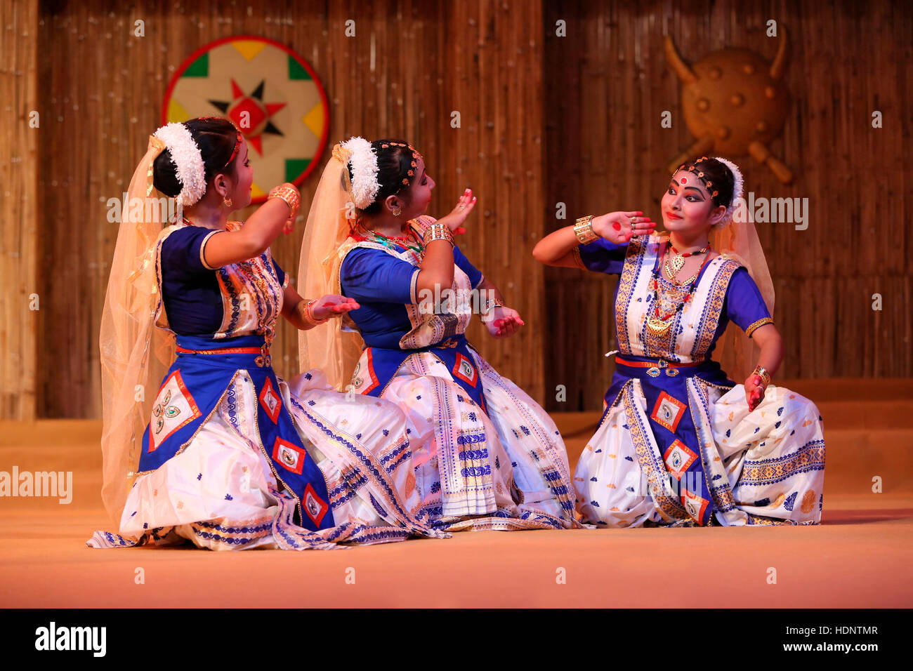 Traditional dancers from Assam performing Sattriya dance. Tribal
