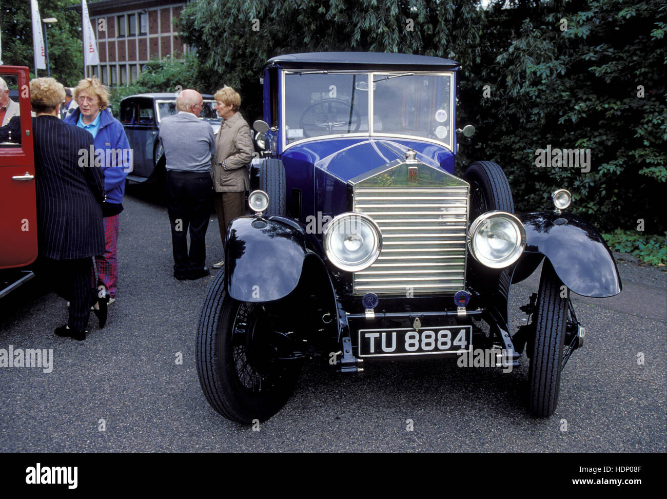 Germany, Cologne, competitors of an oldtimer rally, old Rolls Royce. Stock Photo