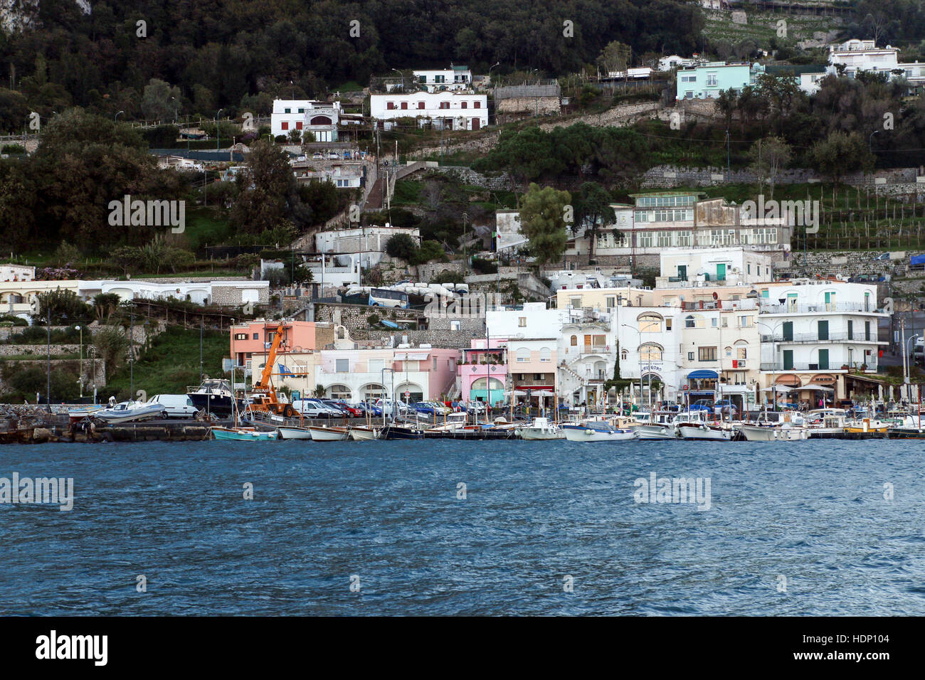 Capri island, Tyrrhenian Sea off the Sorrentine Peninsula, Gulf of Naples in the Campania region of Italy Stock Photo
