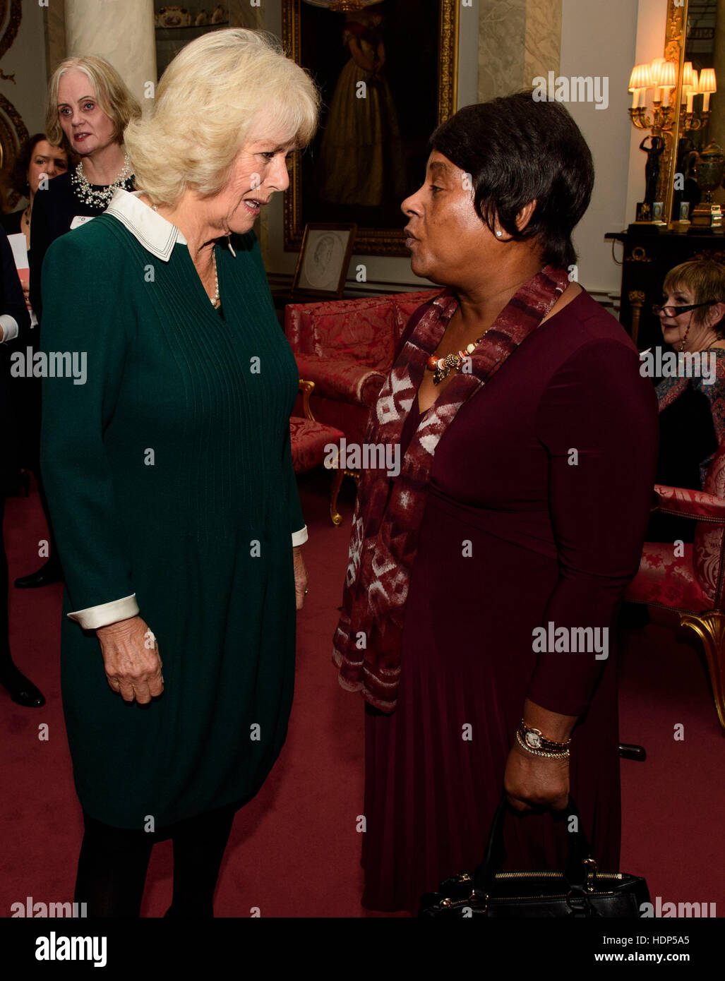 The Duchess of Cornwall meets Baroness Doreen Lawrence (right) at a