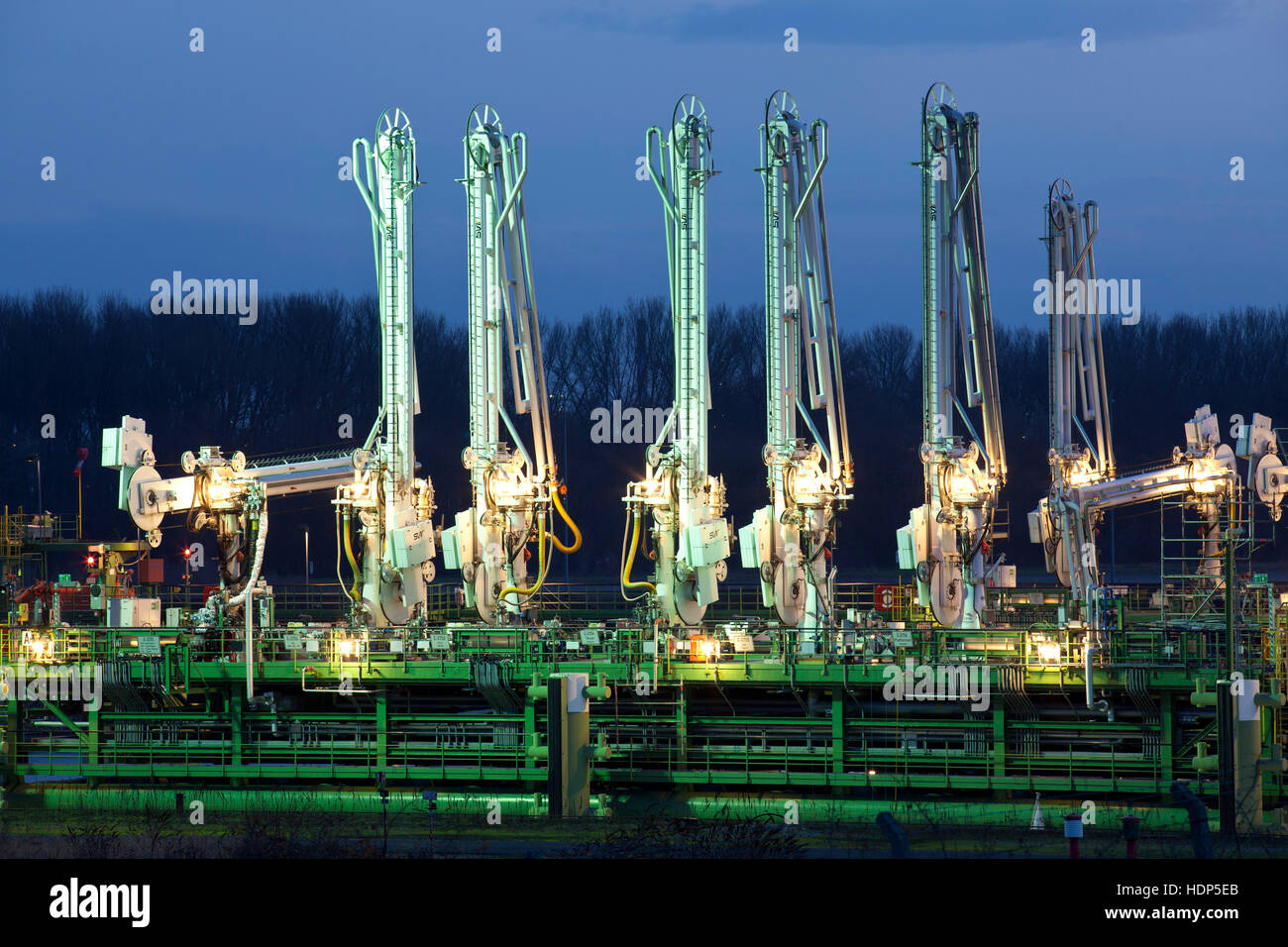 Germany, Cologne, harbor Cologne-Godorf, a loading plant for flammable liquid goods Stock Photo