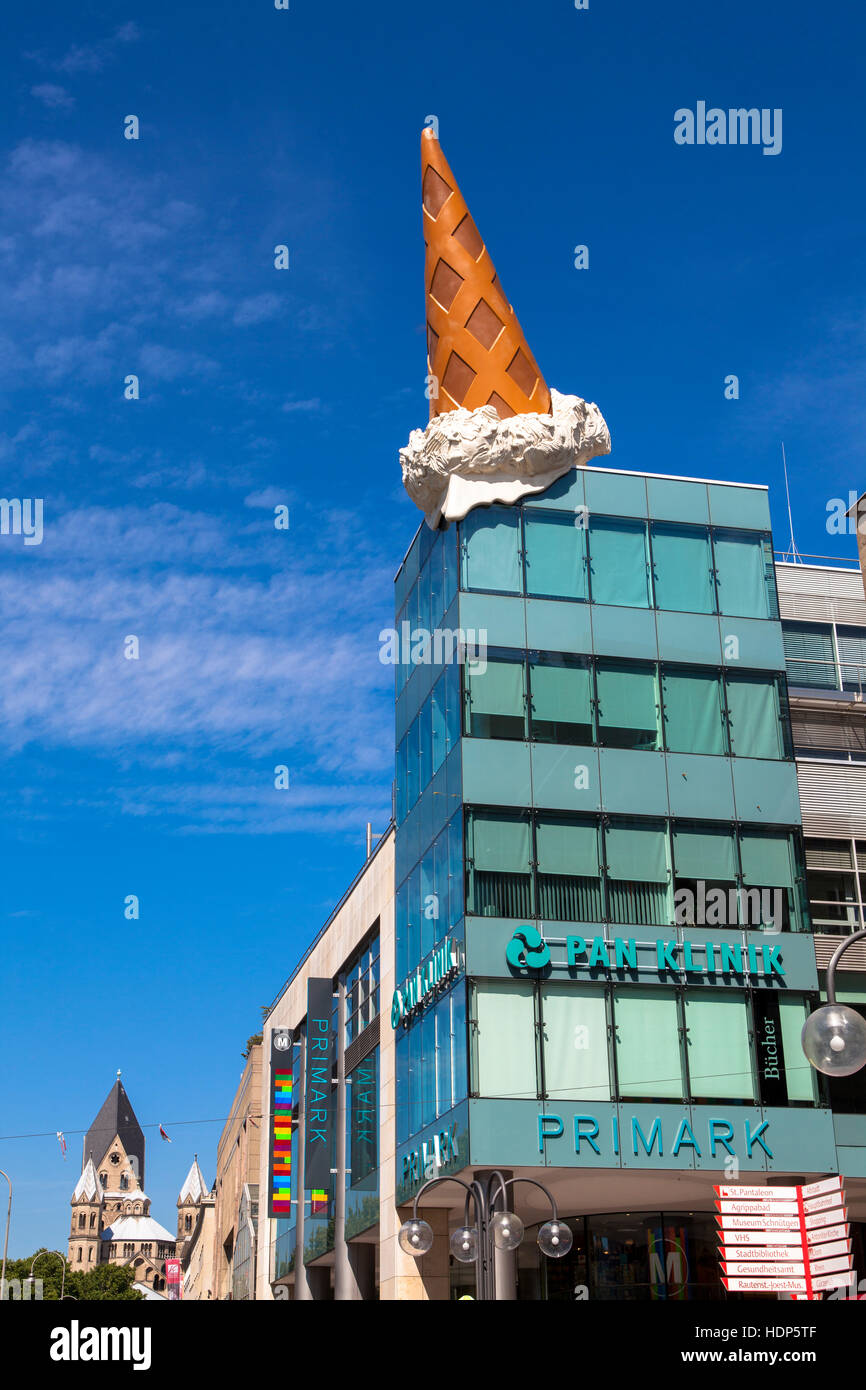 Germany, Cologne, icecream cone of the Popart artist Claes Oldenburg