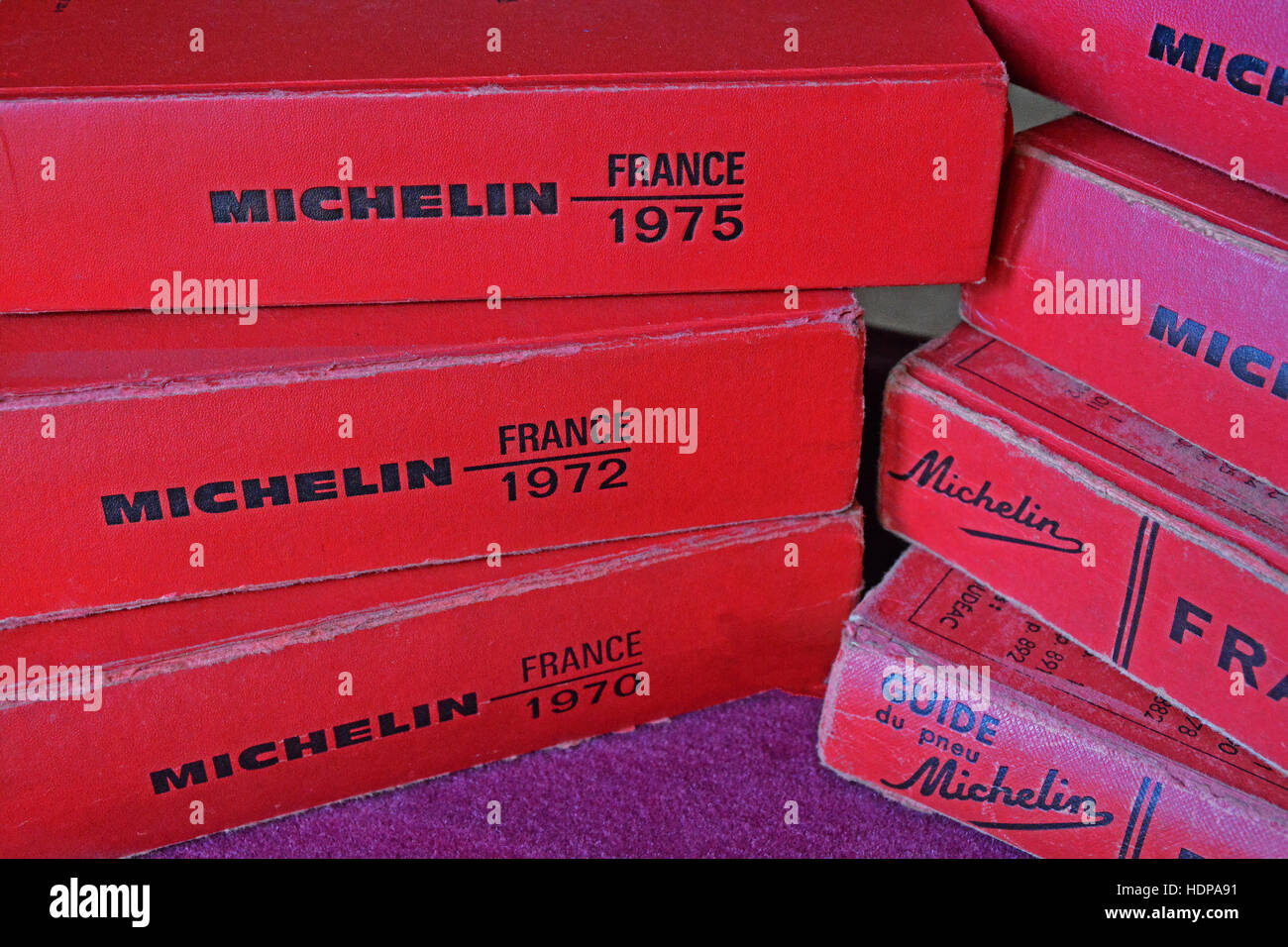 old Michelin red guide France Stock Photo