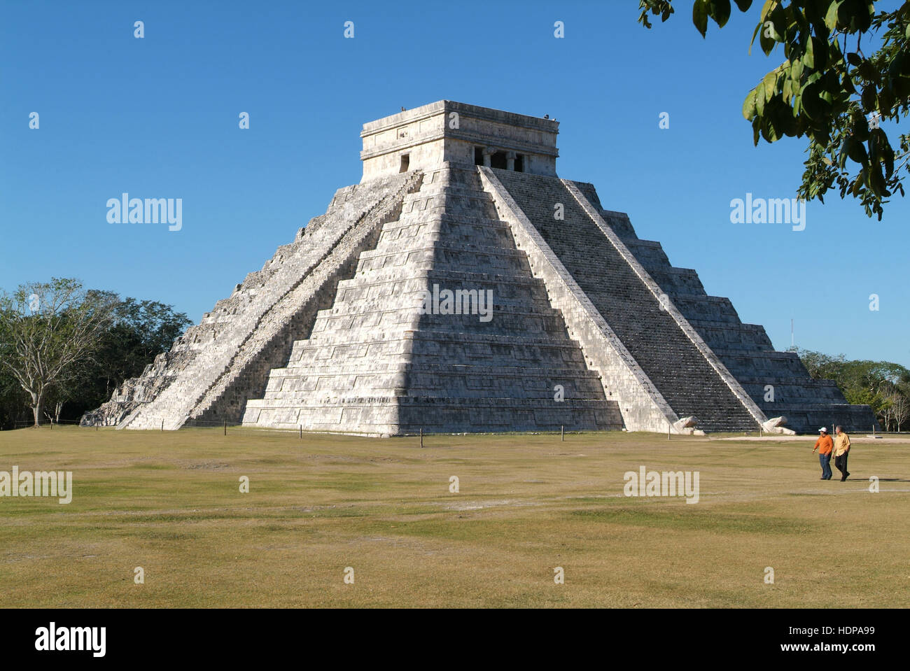 Chichen Itza, Mexico - 24 January 2009: Mayan pyramid of Kukulcan El Castillo in Chichen Itza, Mexico Stock Photo