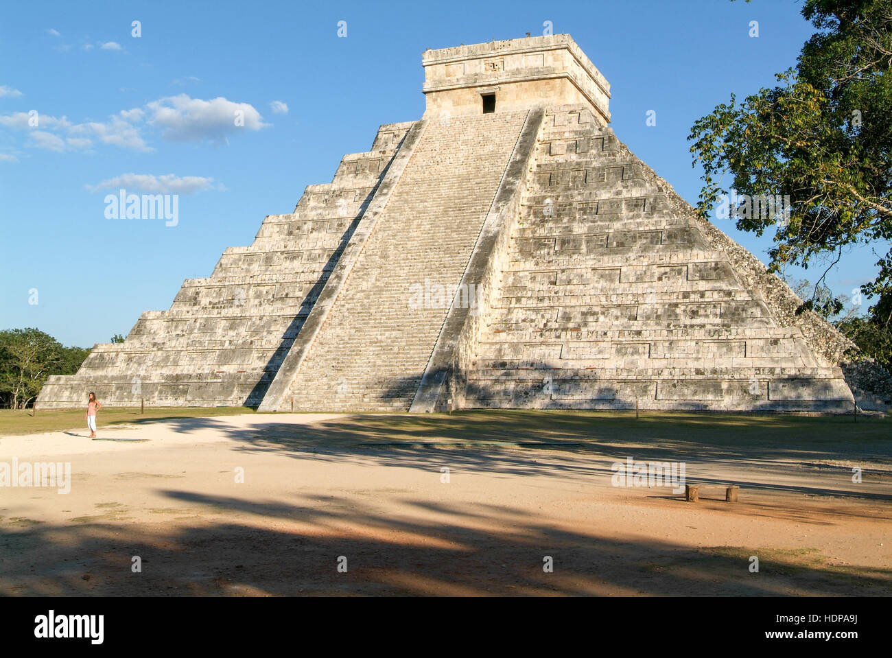 Chichen Itza, Mexico - 24 January 2009: Mayan pyramid of Kukulcan El Castillo in Chichen Itza, Mexico Stock Photo