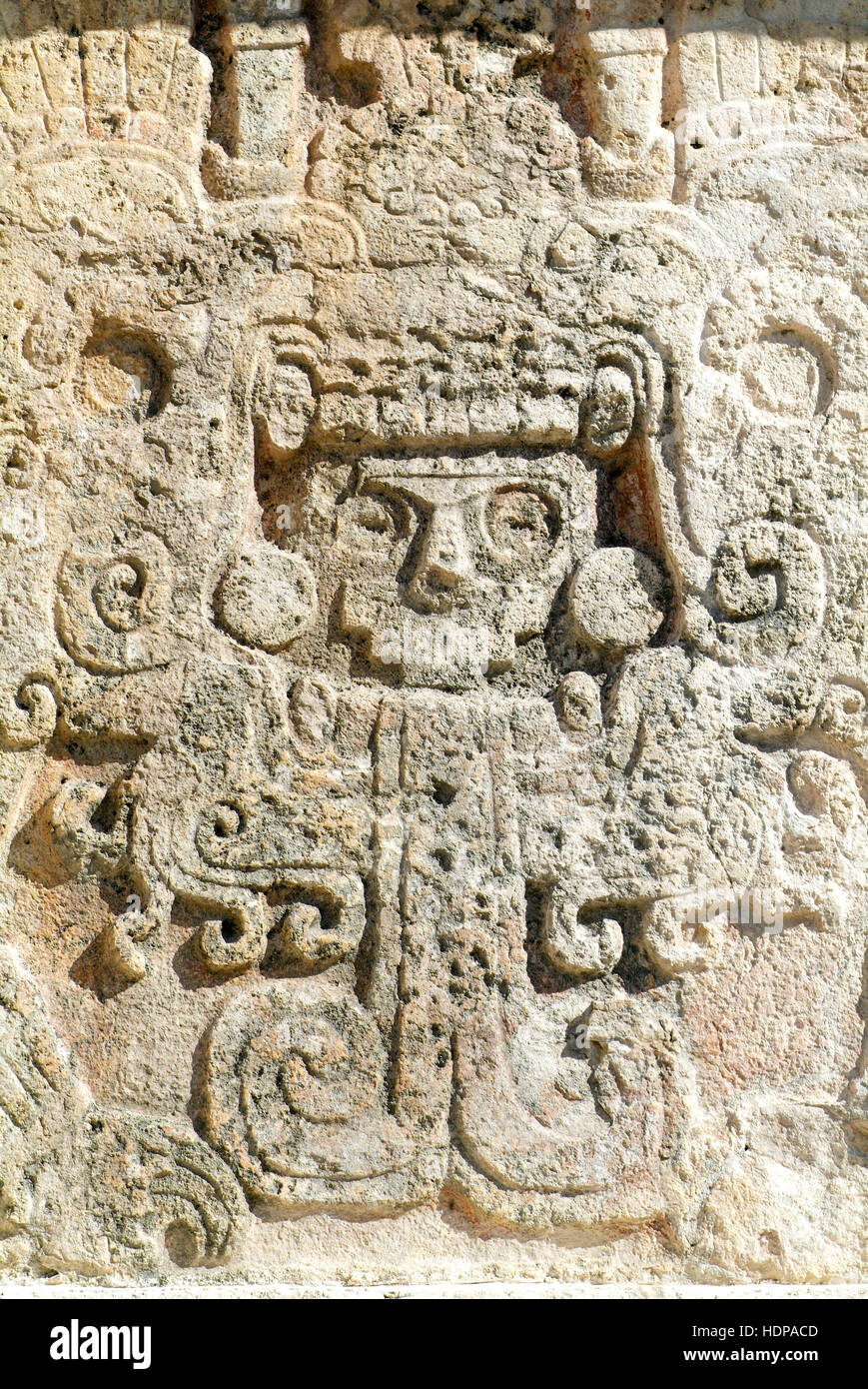 Mayan bas-relief of Chichen Itza on Mexito Stock Photo